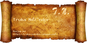 Truka Nándor névjegykártya